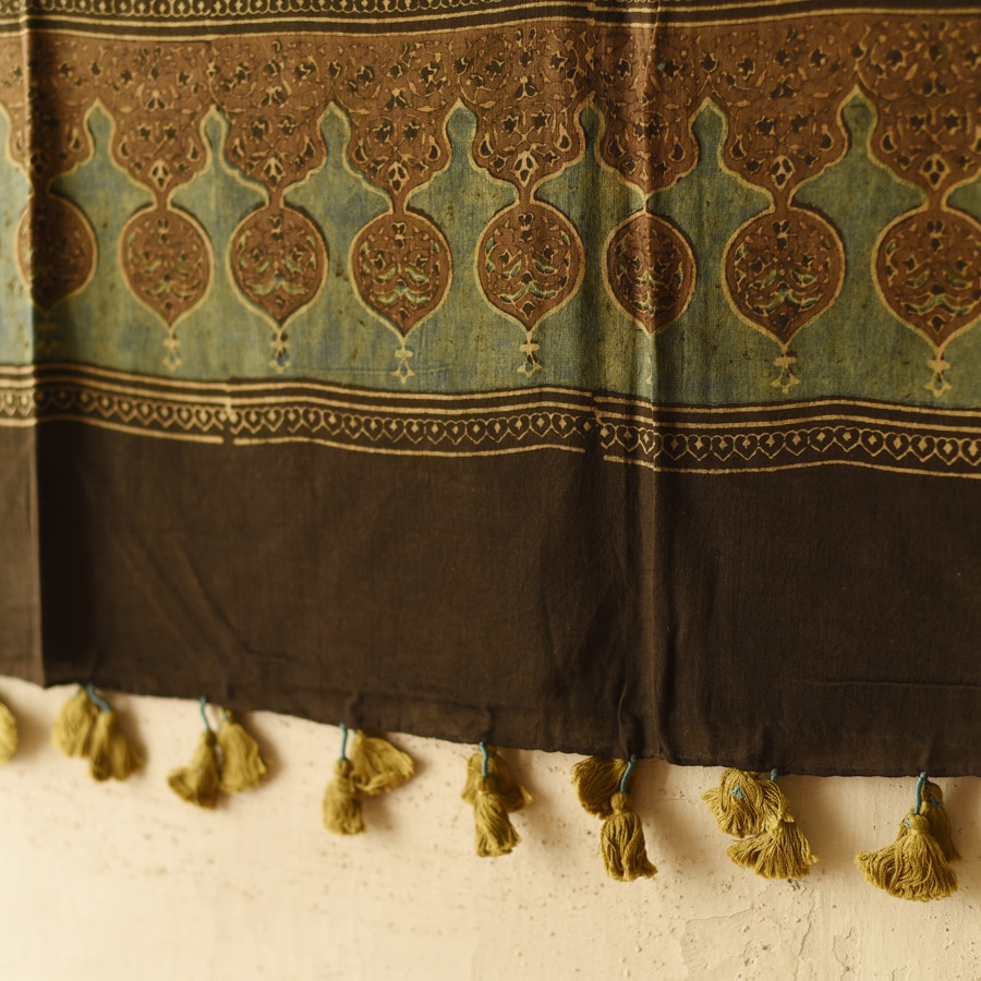 shop Ajrakh Block Printed Pure Cotton Dupatta 48