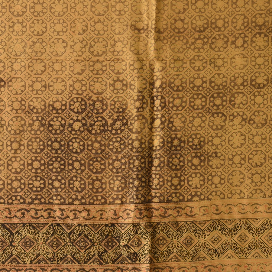 buy Ajrakh Mulberry Silk Dupatta - A
