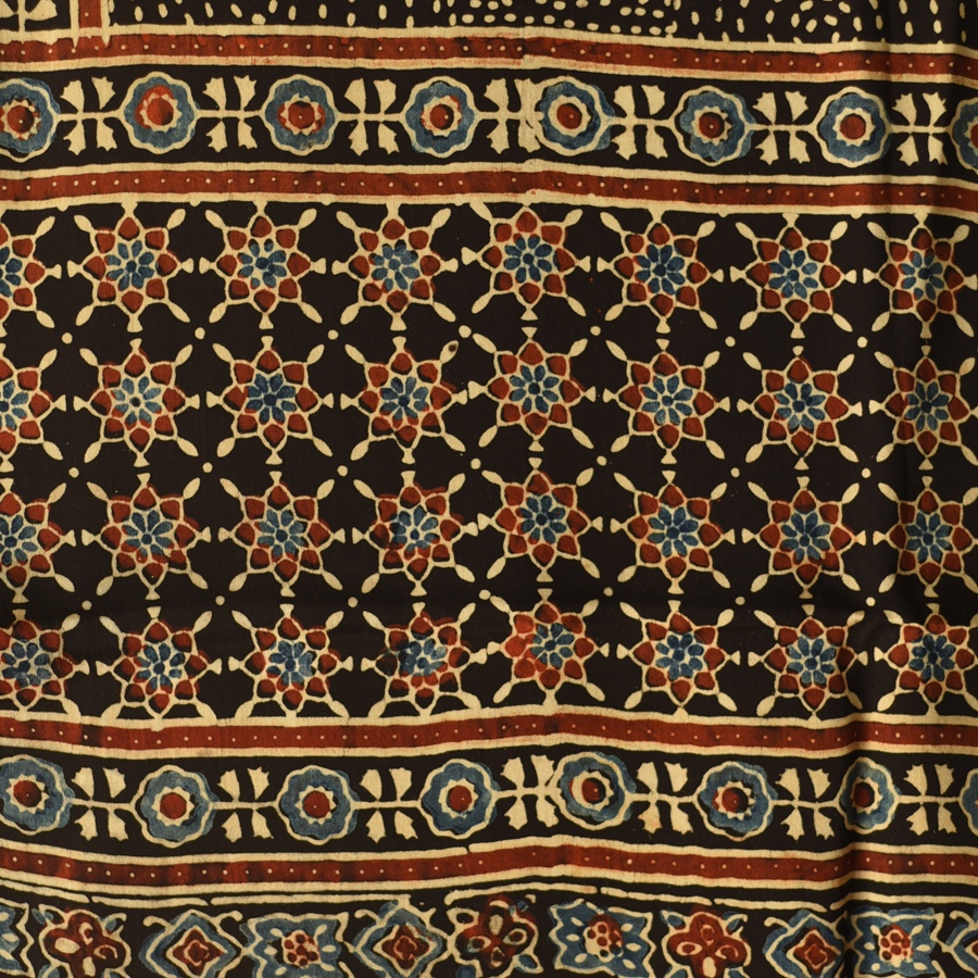 Shop Ajrakh Printed Modal Silk Stole With Natural Dyed