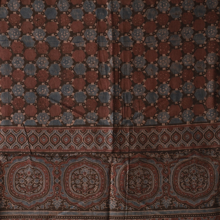 shop Ajrakh Block Printed Pure Cotton Dupatta - 16
