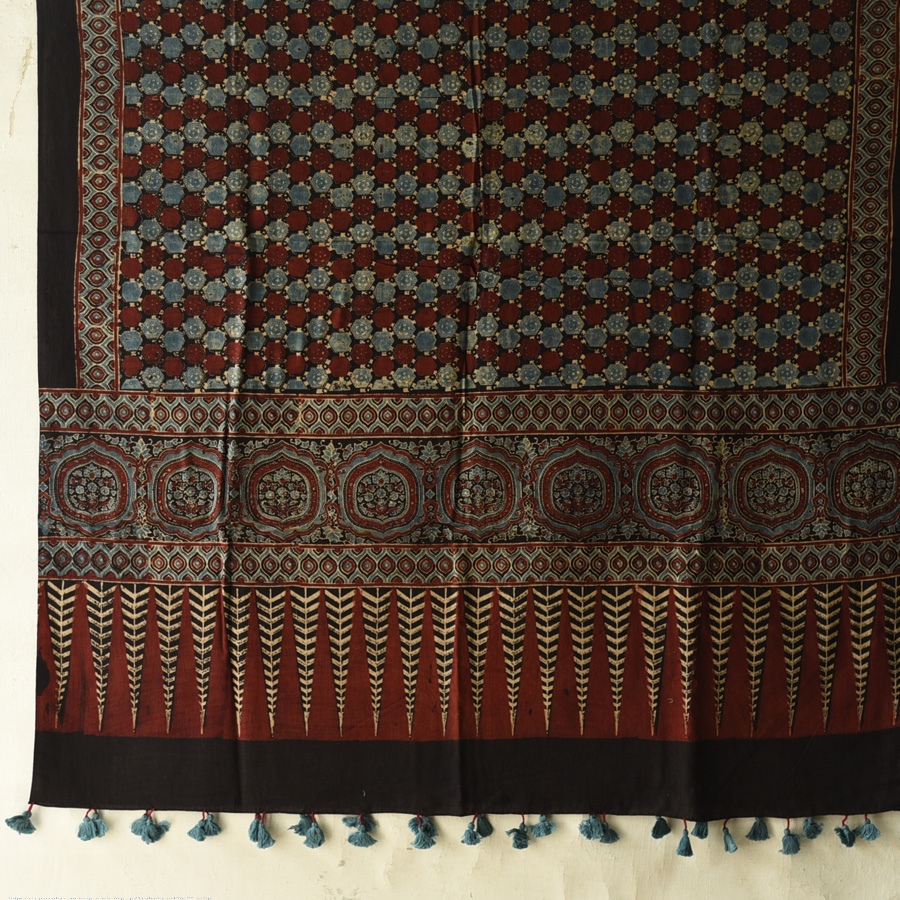 shop Ajrakh Block Printed Pure Cotton Dupatta 17