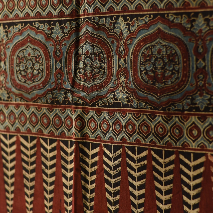 shop Ajrakh Block Printed Pure Cotton Dupatta 17