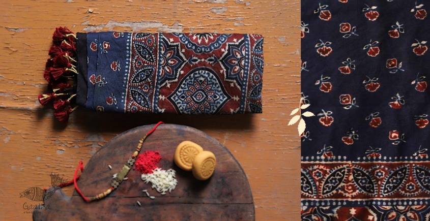 पर्व | Chanderi Ajrakh Stole - 1