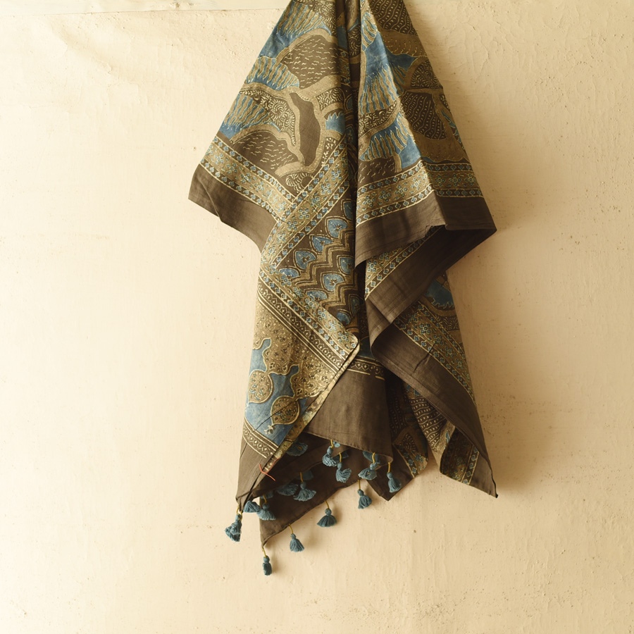 shop Ajrakh Block Printed Pure Cotton Dupatta 18