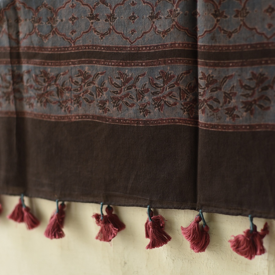 shop Ajrakh Block Printed Pure Cotton Dupatta - 18