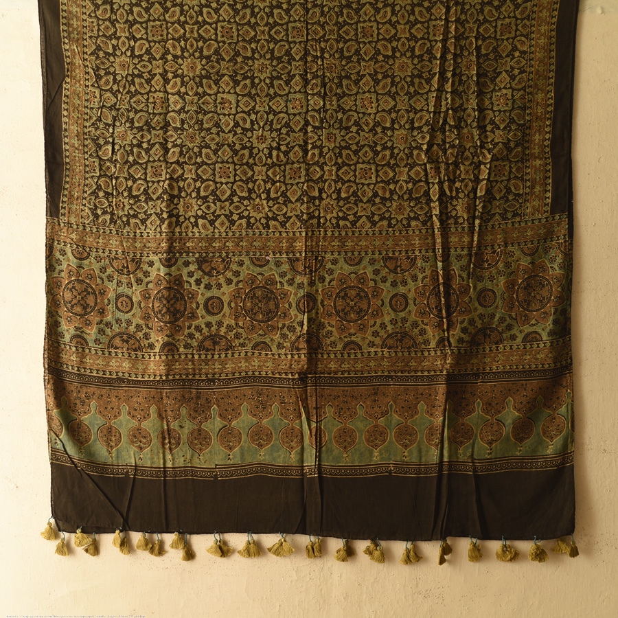 shop Ajrakh Block Printed Pure Cotton Dupatta 19