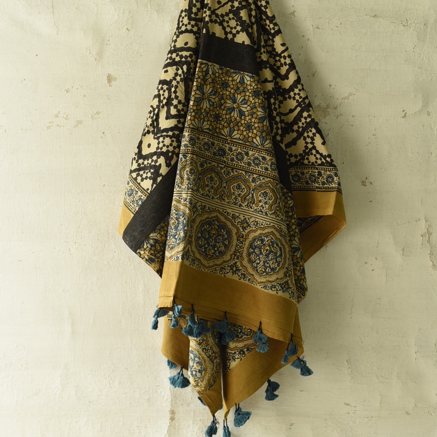 shop Ajrakh Block Printed Pure Cotton Dupatta 19