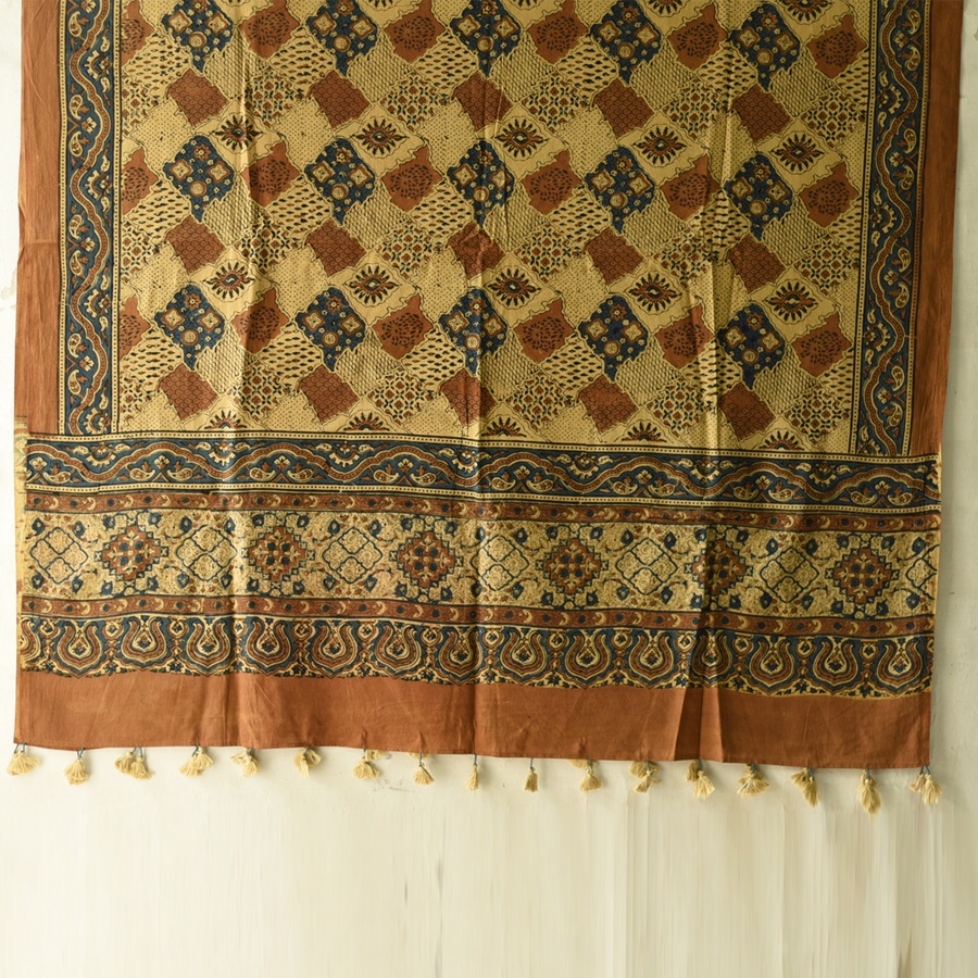 shop Ajrakh Block Printed Pure Cotton Dupatta 21