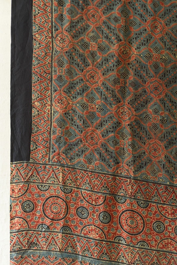 buy Ajrakh Natural Dyed ~ Mulberry Silk Dupatta