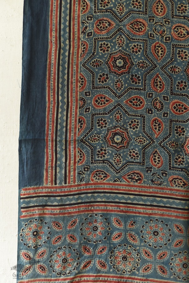 buy Ajrakh Block Printed Mulberry Silk Dupatta