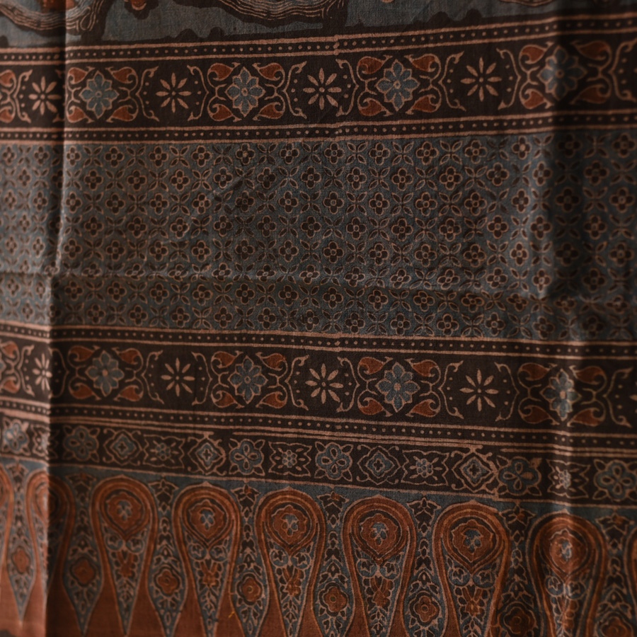 shop Ajrakh Block Printed Pure Cotton Dupatta 22