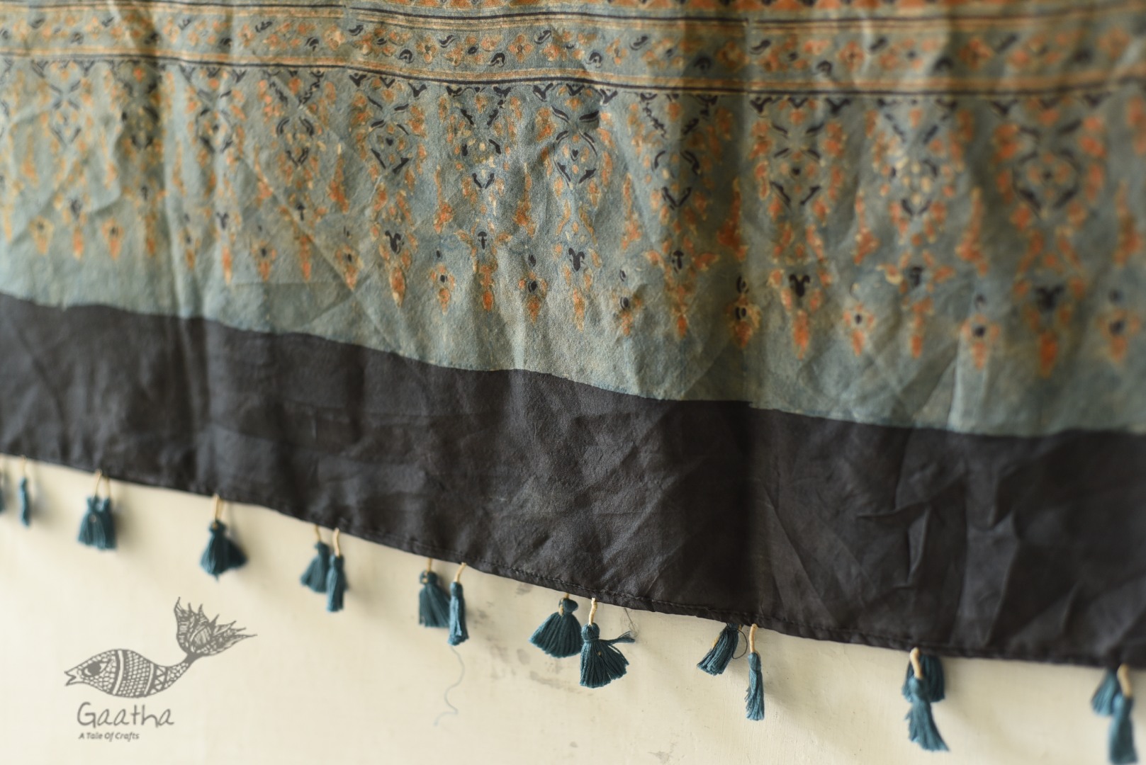 buy Ajrakh Mulberry Silk Dupatta