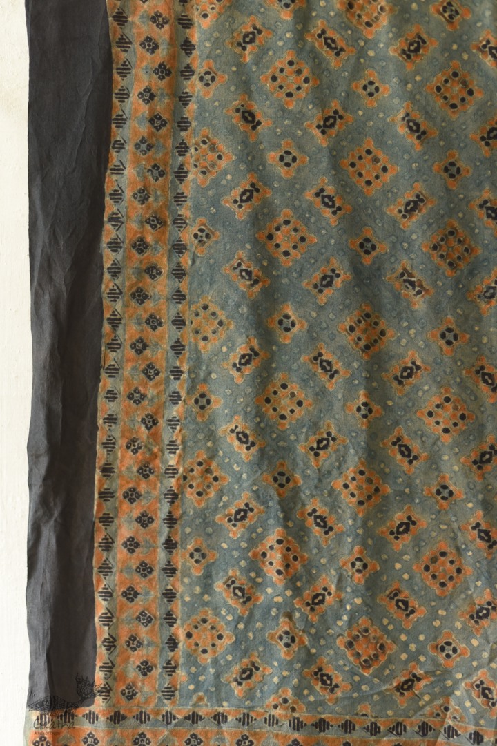 buy Ajrakh Mulberry Silk Dupatta