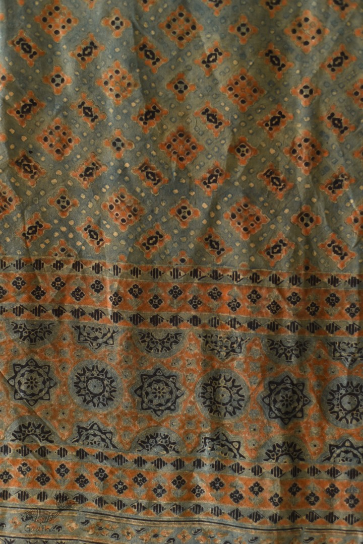 buy Ajrakh Mulberry Silk Dupatta