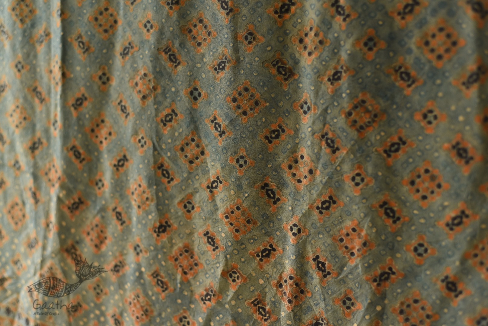 buy Ajrakh Mulberry Silk Dupatta