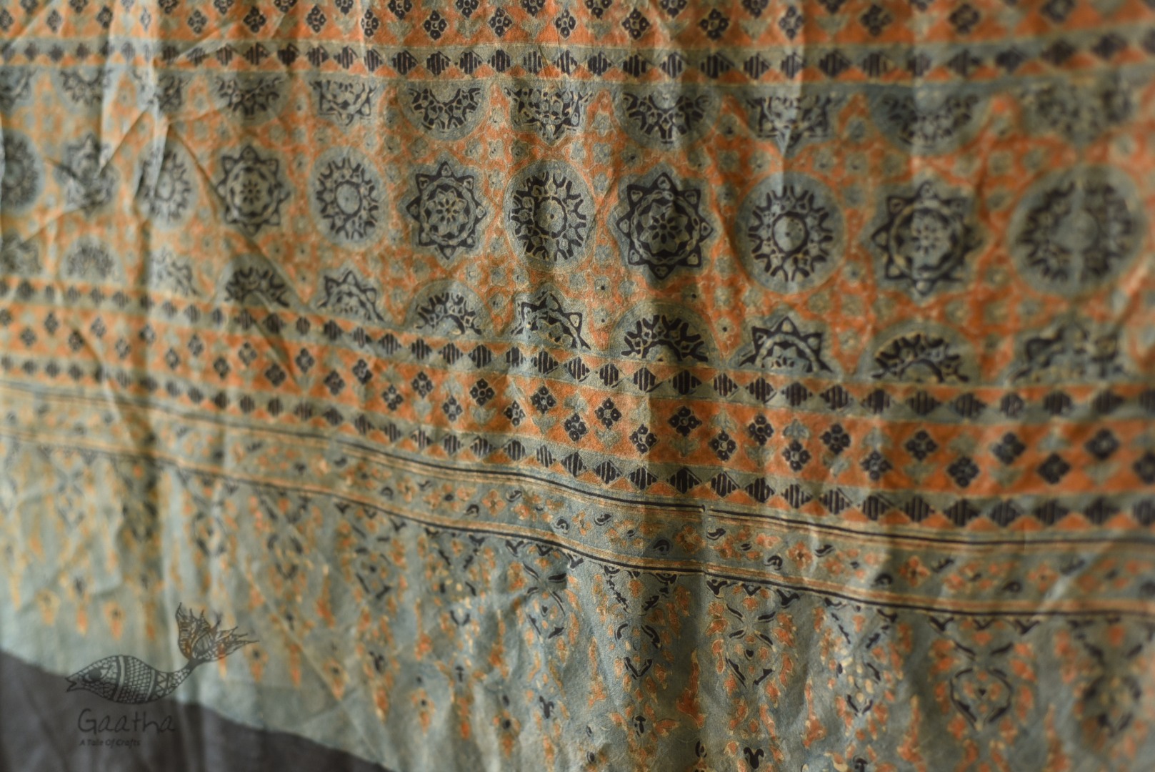 buy Ajrakh Mulberry Silk Dupatta