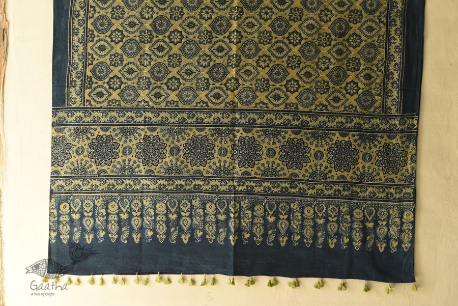 shop Ajrakh Block Printed Pure Cotton Dupatta