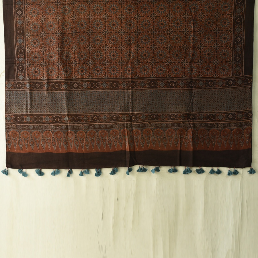 shop Ajrakh Block Printed Pure Cotton Dupatta 24