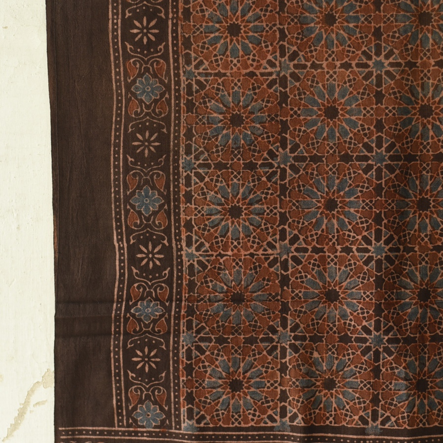 shop Ajrakh Block Printed Pure Cotton Dupatta 24