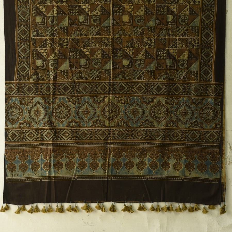 shop Ajrakh Block Printed Pure Cotton Dupatta 25