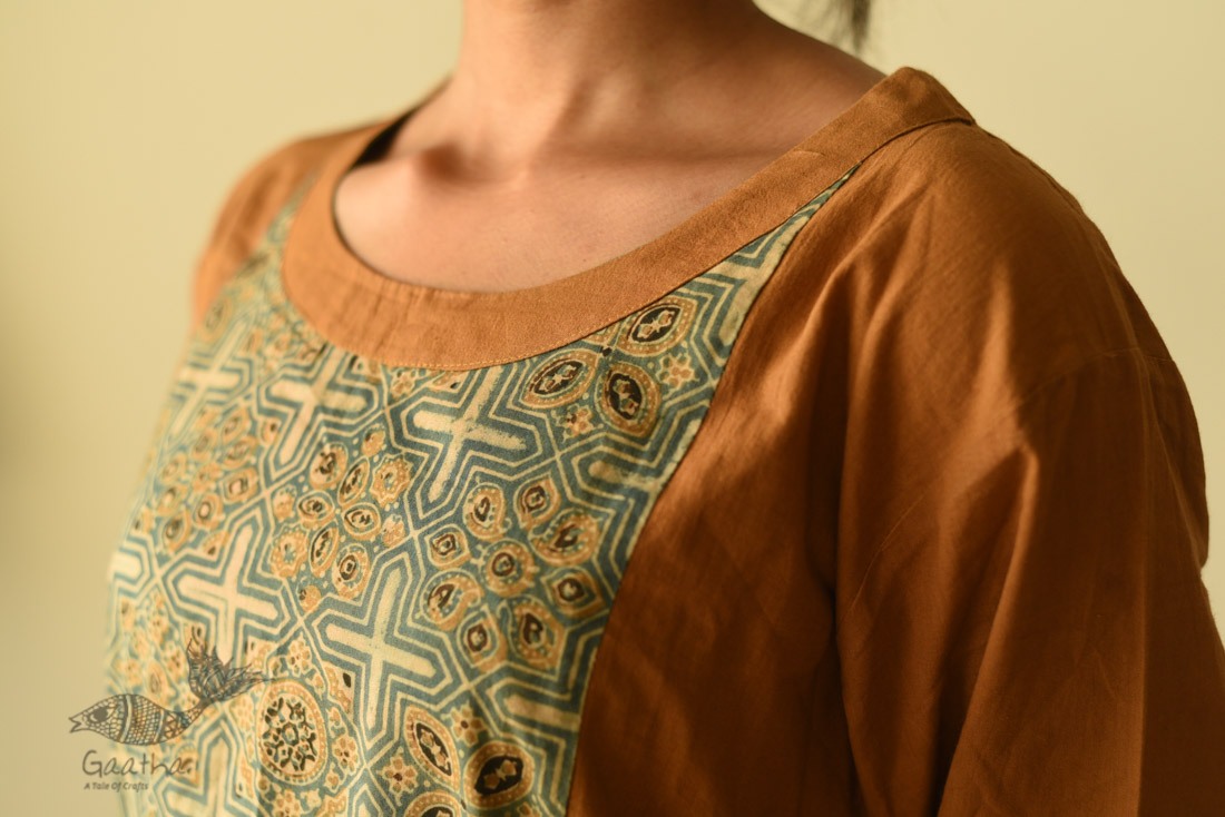 shop cotton dress ajrakh printed