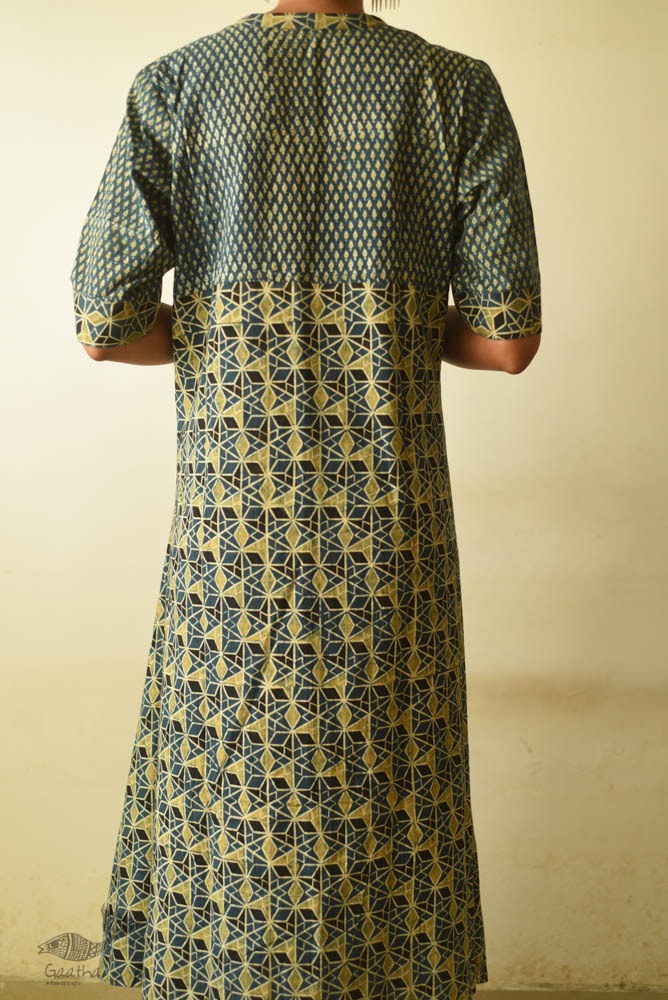 shop Ajrakh Block Printed Cotton Dress