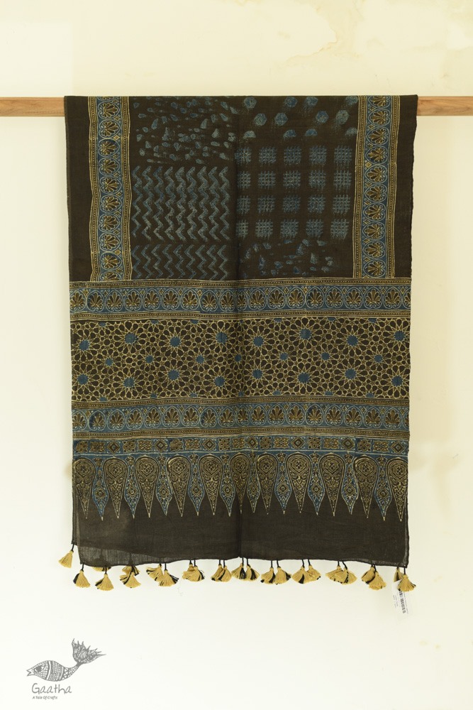 shop Ajrakh Hand Block Printed ~ Linen Stole