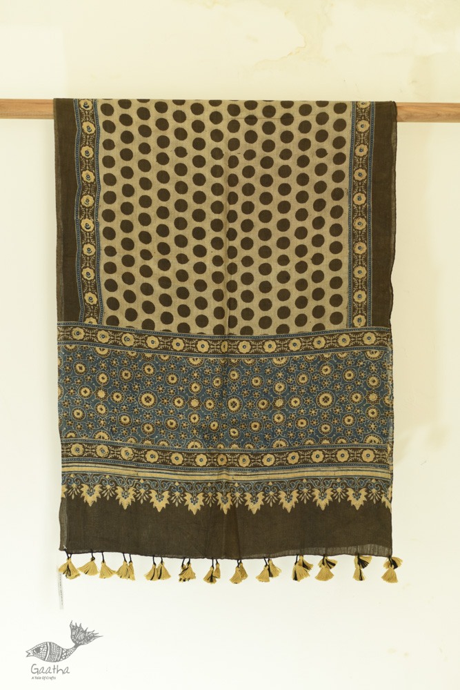 shop Ajrakh Block Print ~ Handloom Linen Stole