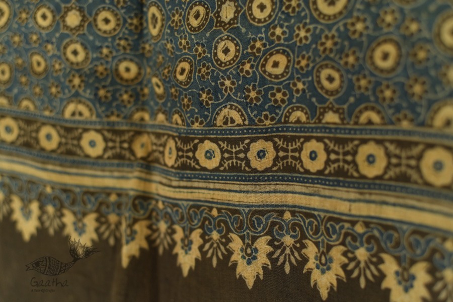 shop Ajrakh Block Print ~ Handloom Linen Stole