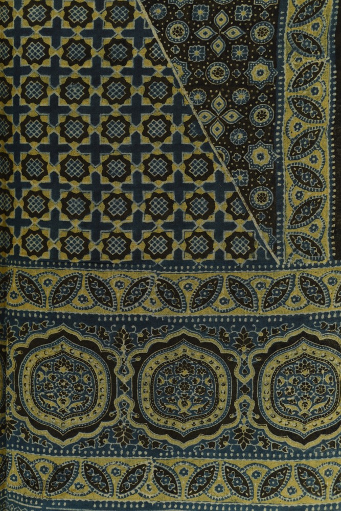 shop Ajrakh Block Print ~ Handloom Linen Stole