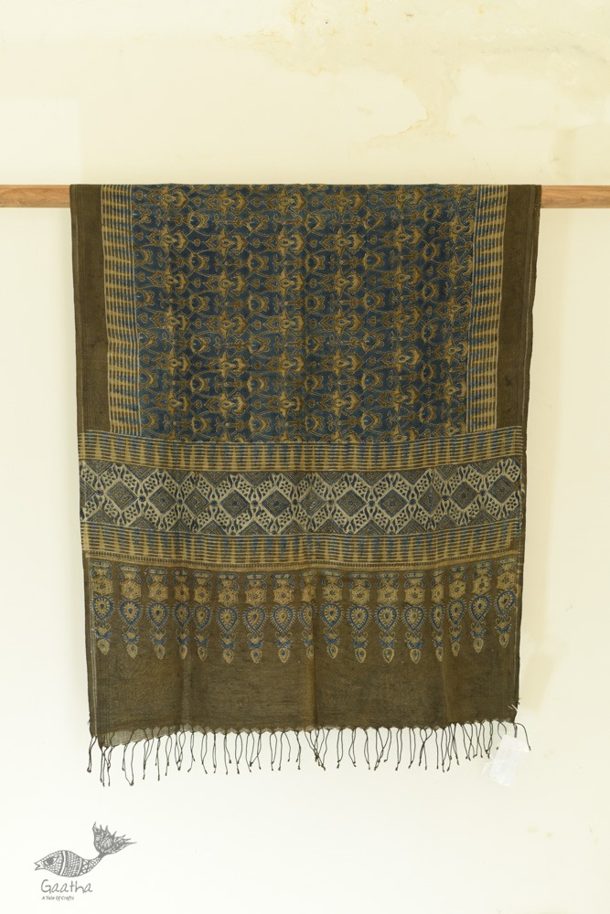 shop Ajrakh Hand Block Printed ~ Linen Stole