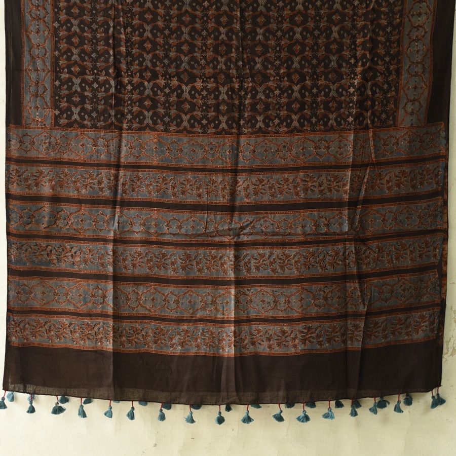 shop Ajrakh Block Printed Pure Cotton Dupatta 30