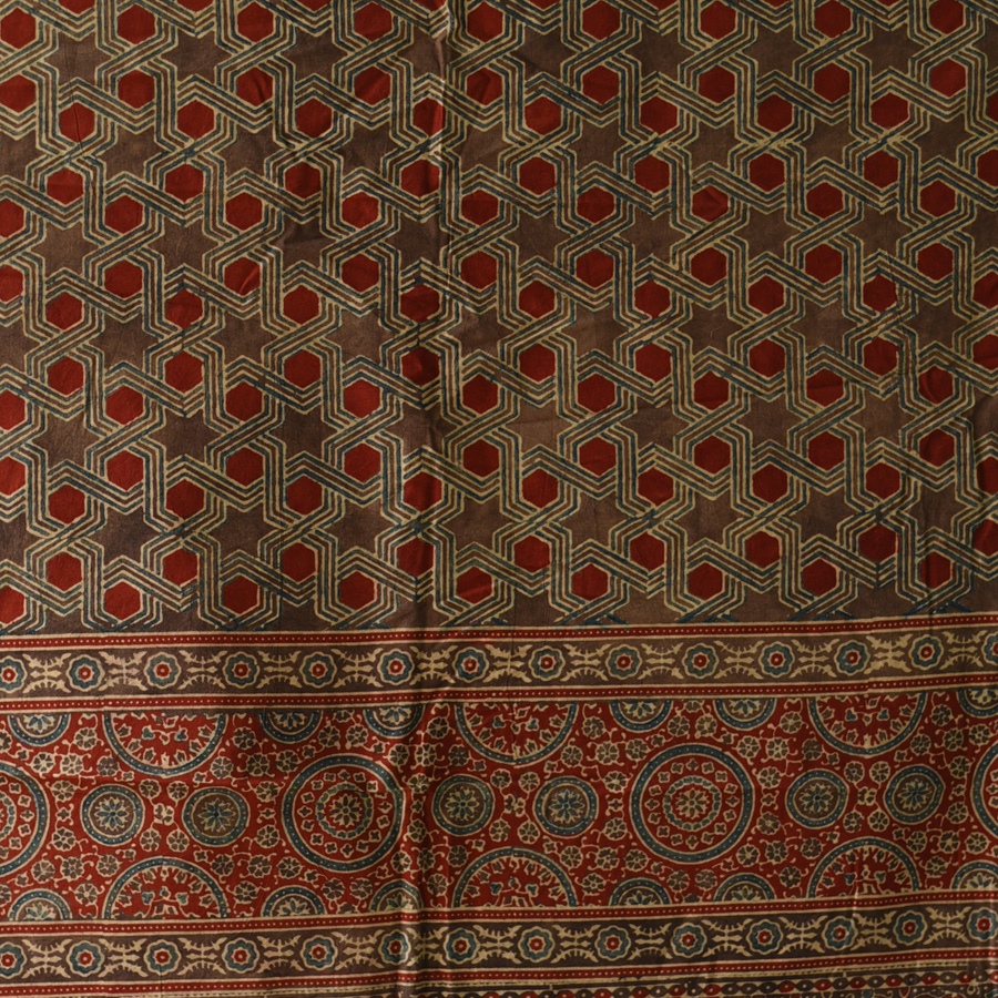 shop Ajrakh Block Printed Pure Cotton Dupatta 31