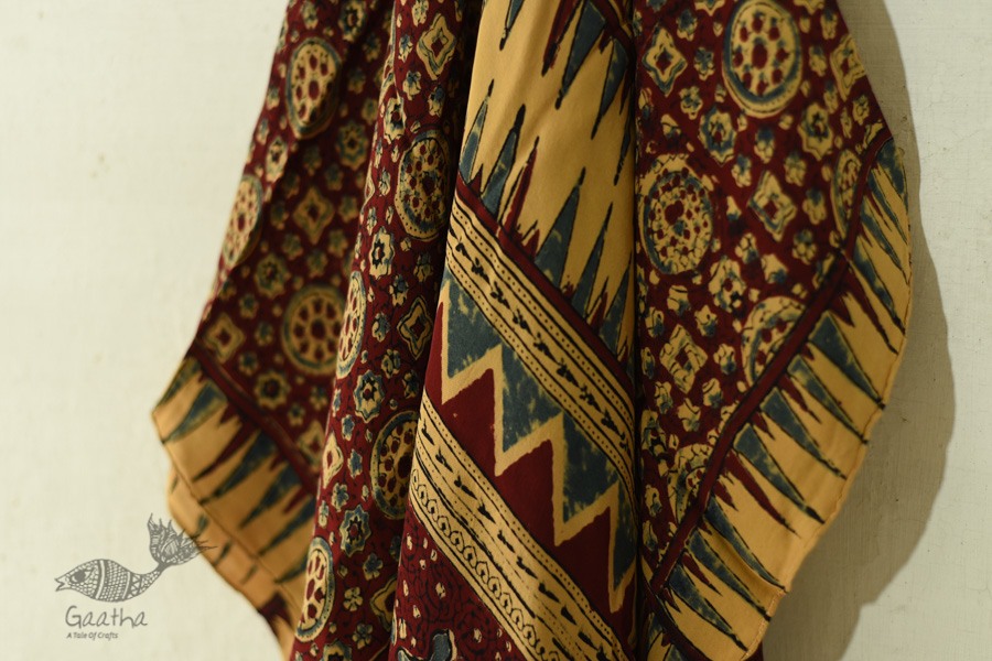 buy Ajrakh Printed Crape Dupatta