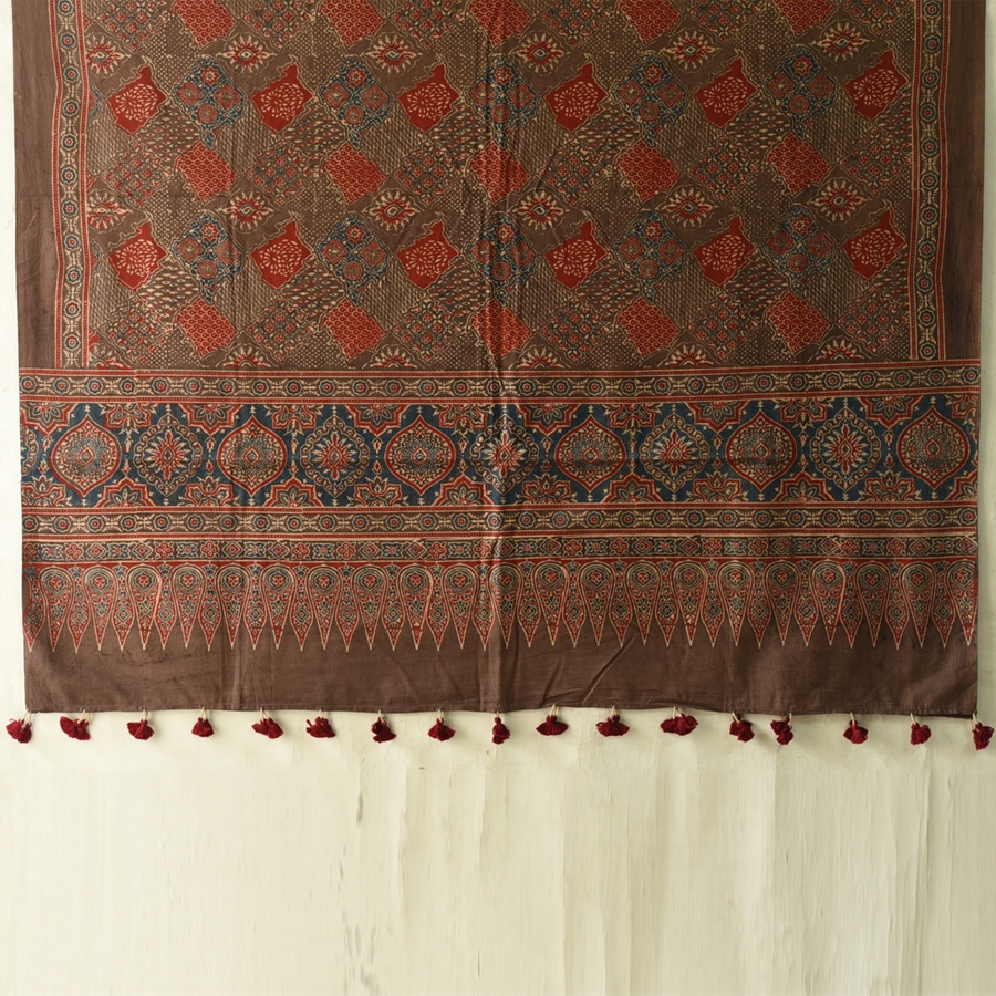 shop Ajrakh Block Printed Pure Cotton Dupatta 33
