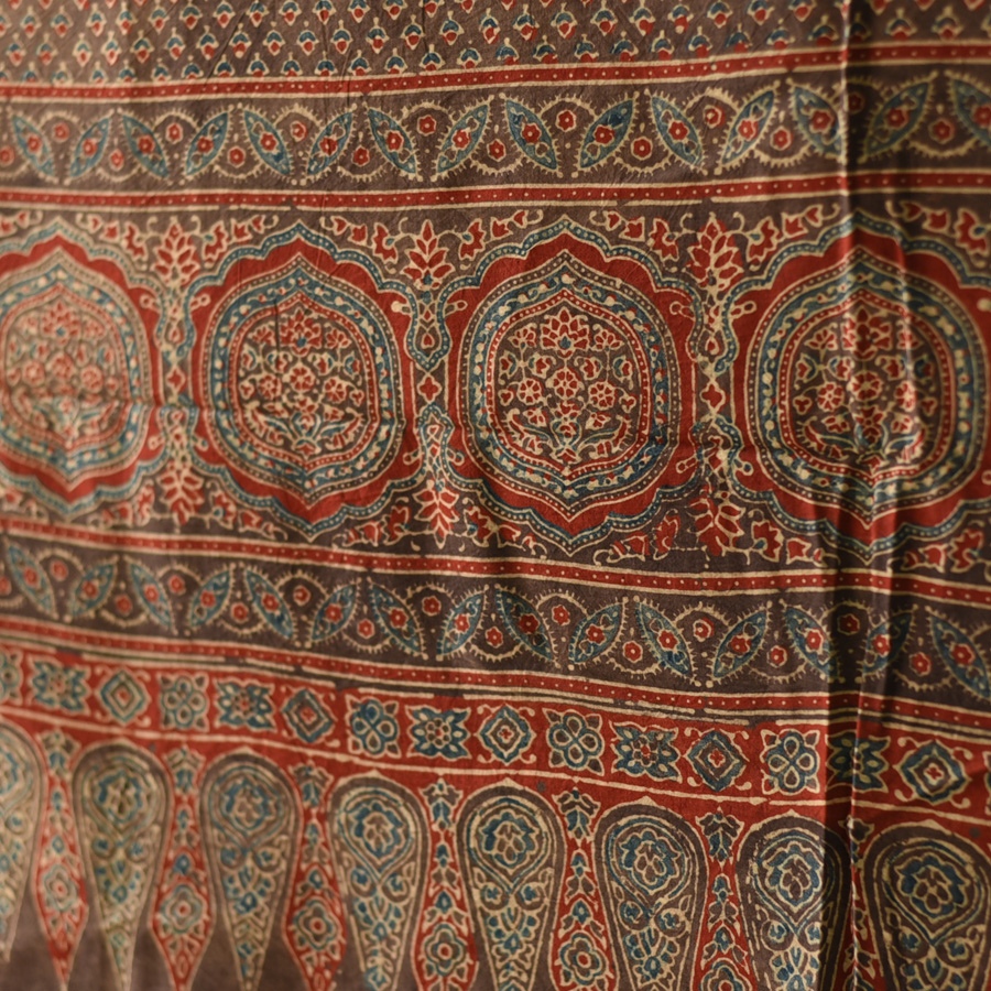 shop Ajrakh Block Printed Pure Cotton Dupatta 34