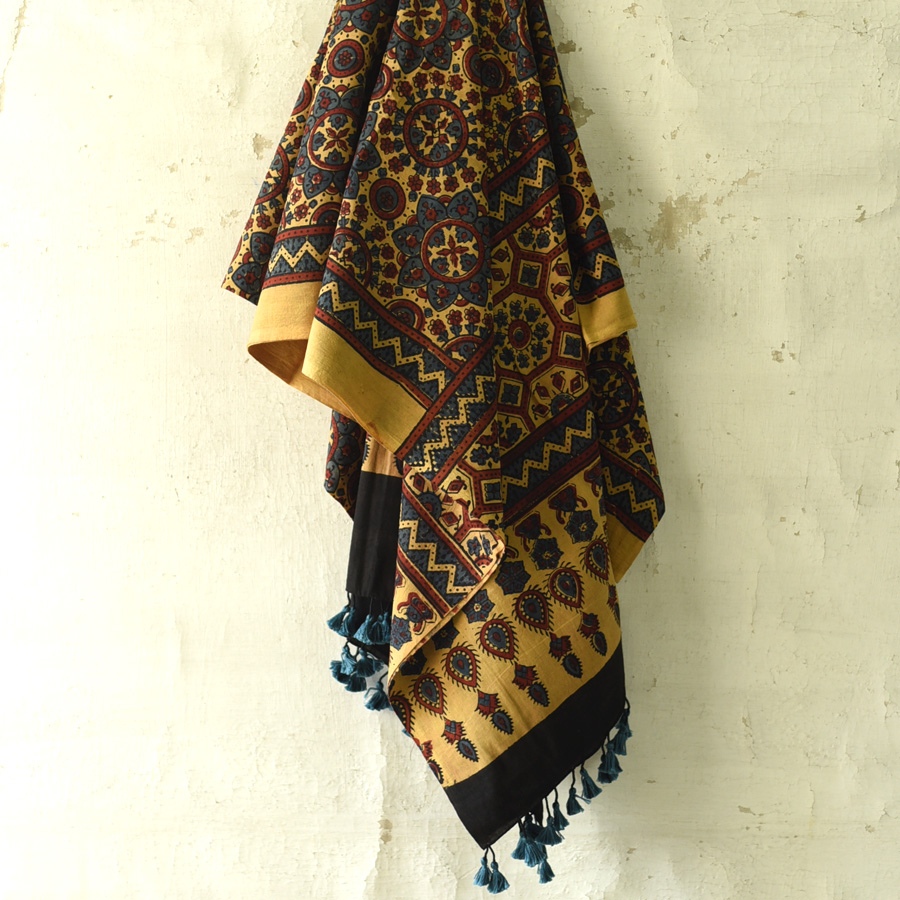 shop Ajrakh Block Printed Pure Cotton Dupatta 36