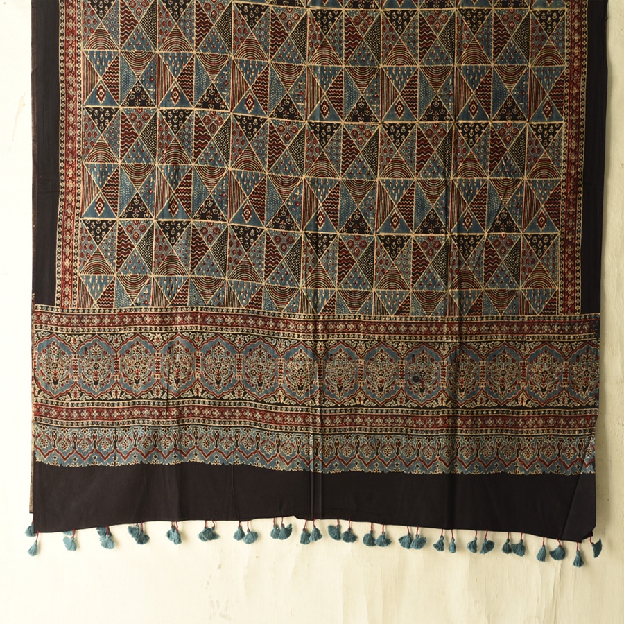 shop Ajrakh Block Printed Pure Cotton Dupatta 36
