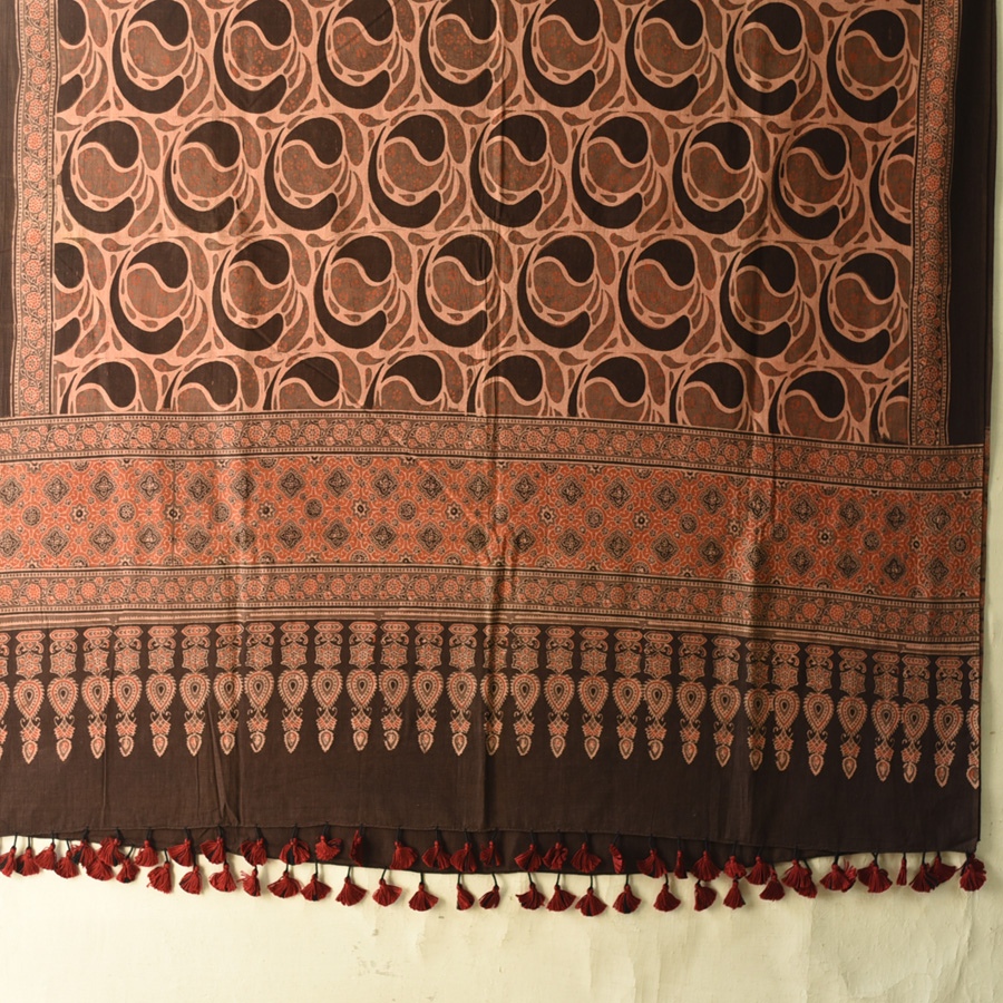 shop Ajrakh Block Printed Pure Cotton Dupatta 39