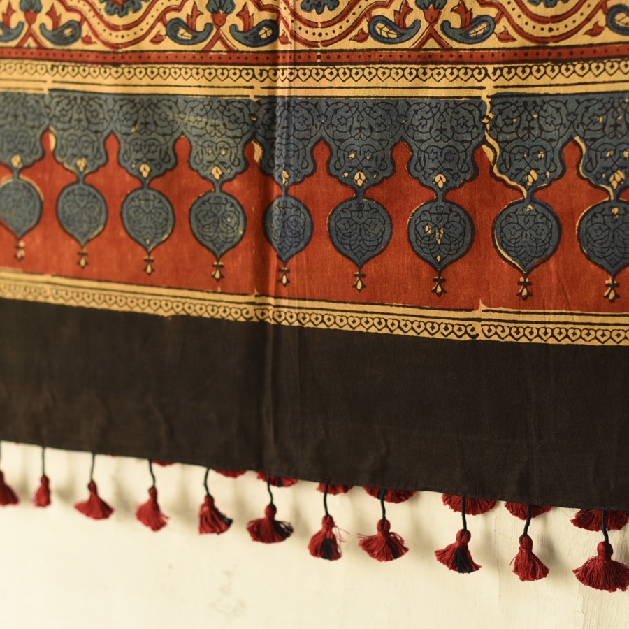 shop Ajrakh Block Printed Pure Cotton Dupatta 40