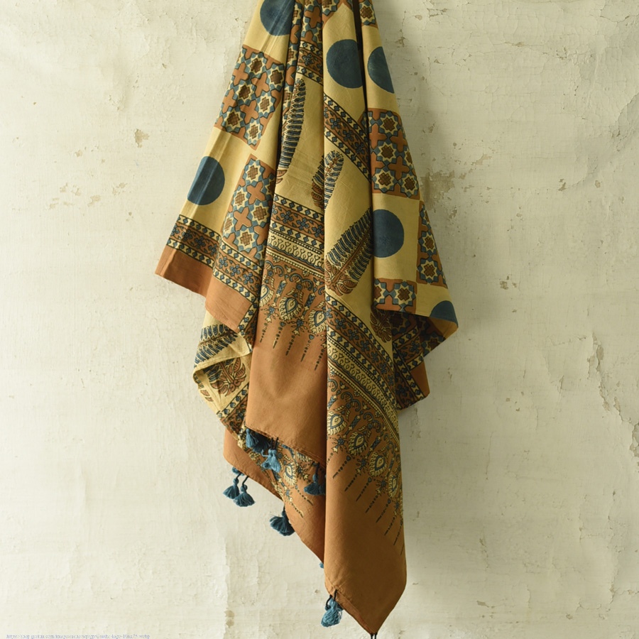 shop Ajrakh Block Printed Pure Cotton Dupatta 41