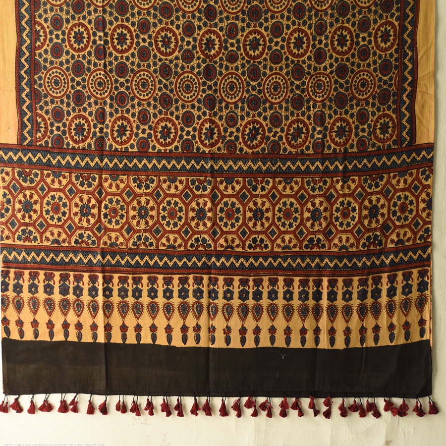 shop Ajrakh Block Printed Pure Cotton Dupatta 43