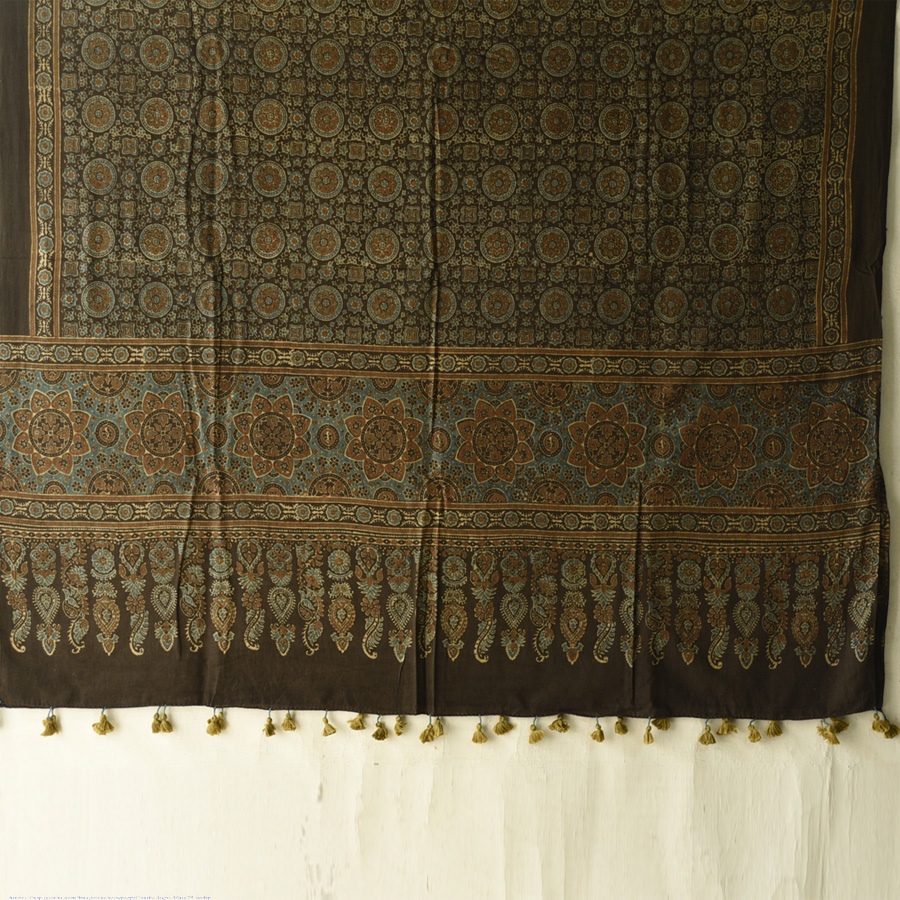 shop Ajrakh Block Printed Pure Cotton Dupatta 46