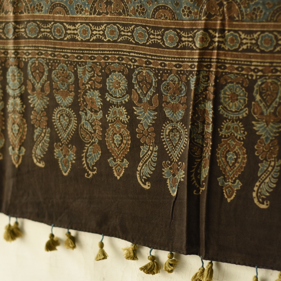 shop Ajrakh Block Printed Pure Cotton Dupatta 46