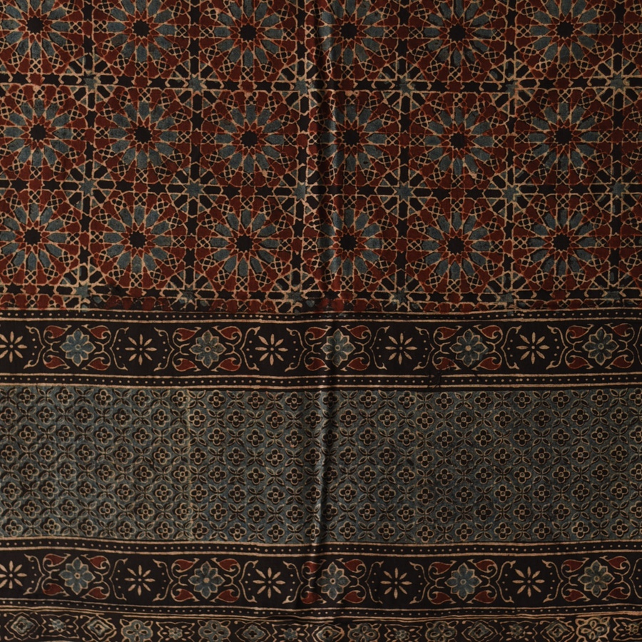 shop Ajrakh Block Printed Pure Cotton Dupatta 47