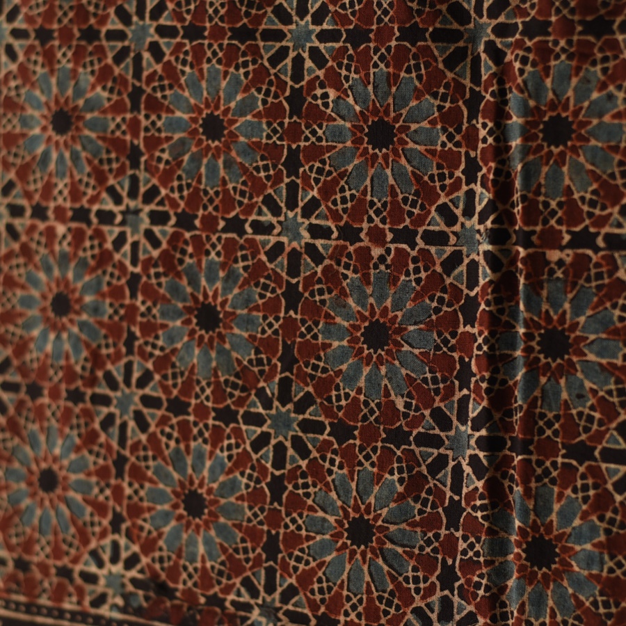 shop Ajrakh Block Printed Pure Cotton Dupatta 47