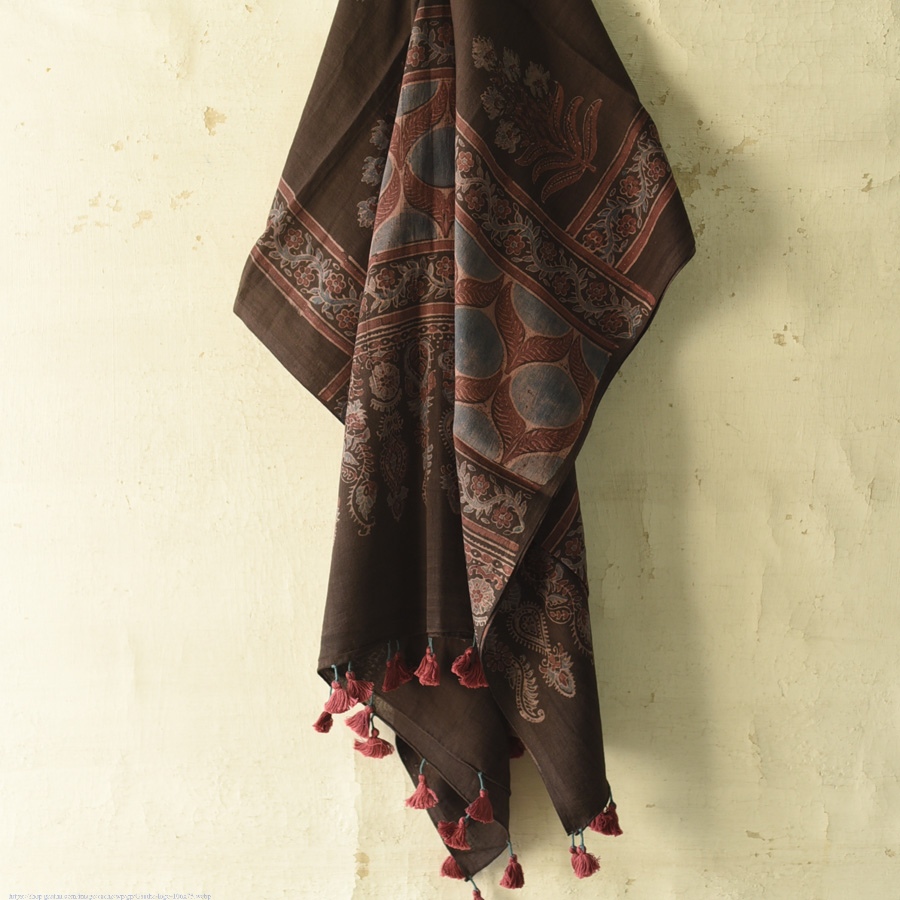 shop Ajrakh Block Printed Pure Cotton Dupatta 48