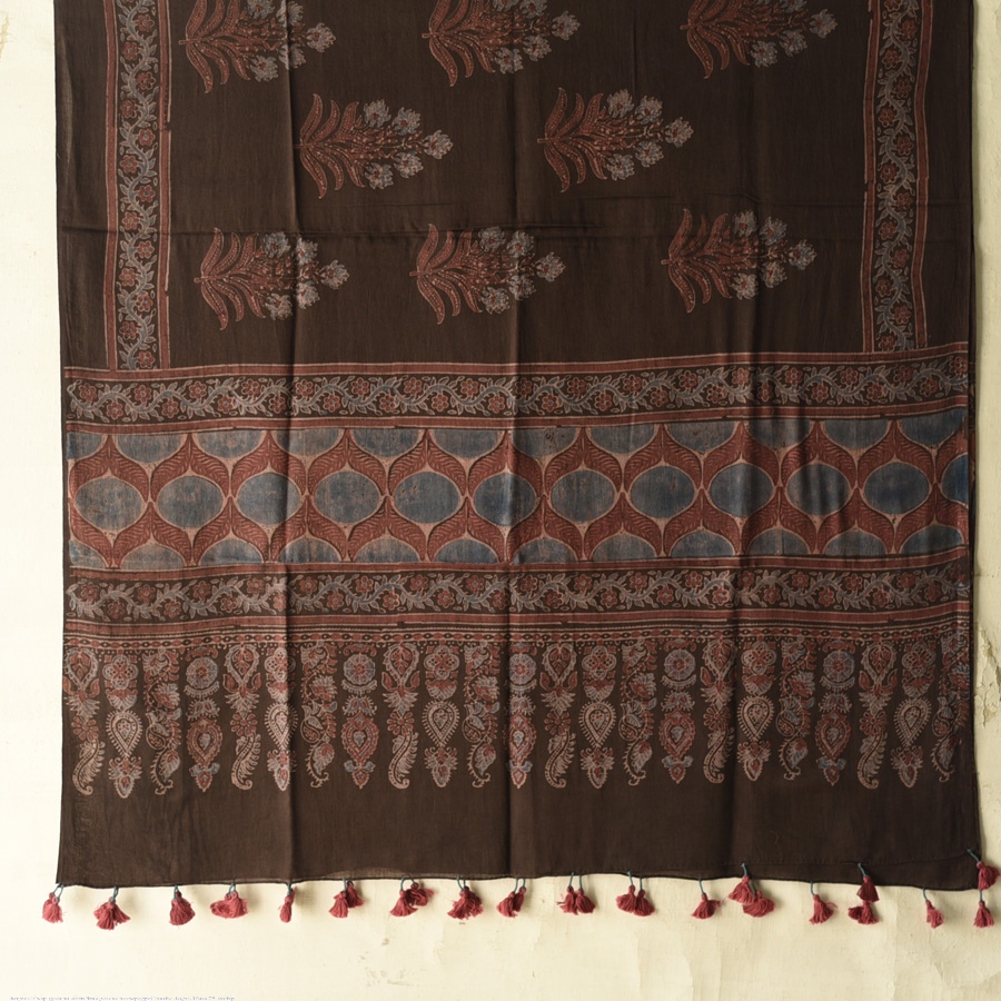 shop Ajrakh Block Printed Pure Cotton Dupatta 48