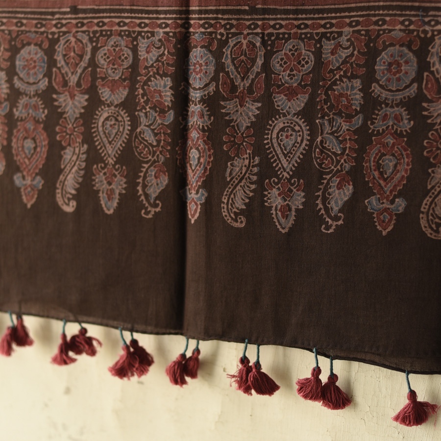 shop Ajrakh Block Printed Pure Cotton Dupatta 48