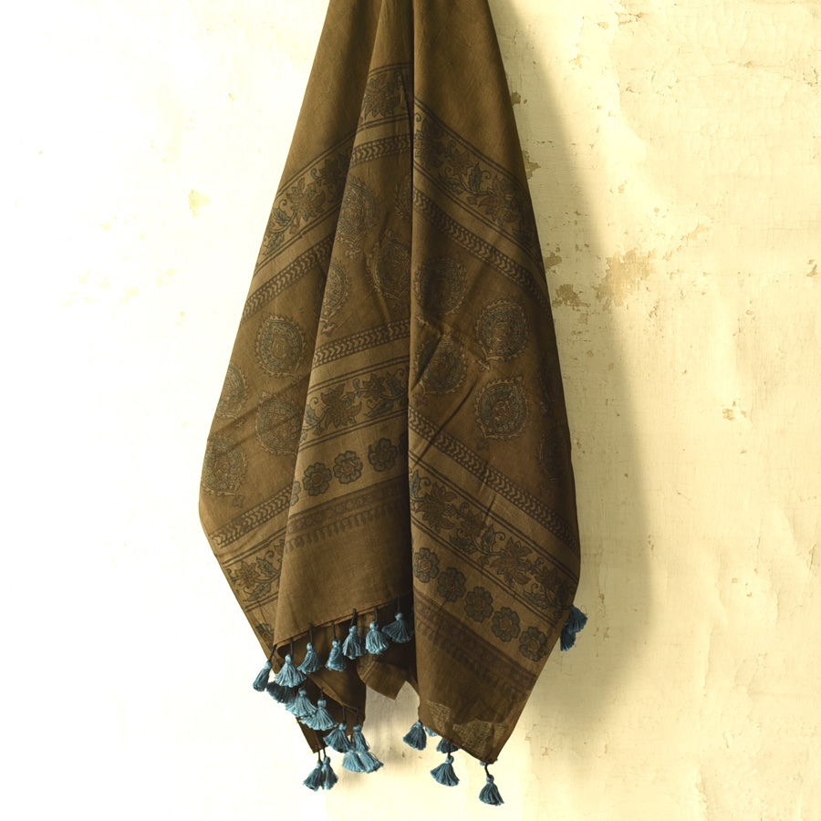 shop Ajrakh Block Printed Pure Cotton Dupatta 49